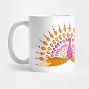 Orange mandala peacock Mug